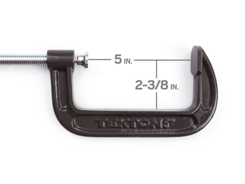 TEKTON 5 Inch Malleable Iron C-Clamp | 4022 - Image 2